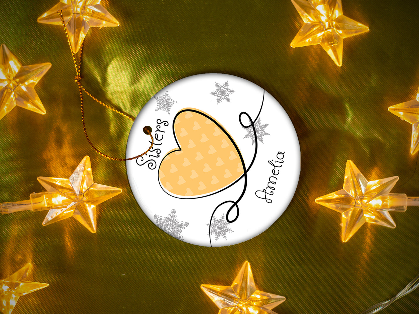 Sisters Yellow - Ceramic Round Ornament