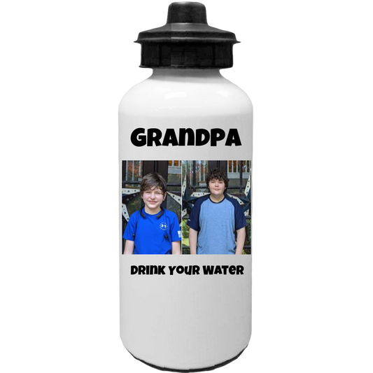 Personalized Water Bottle 20 oz with image and text PERSONALIZED