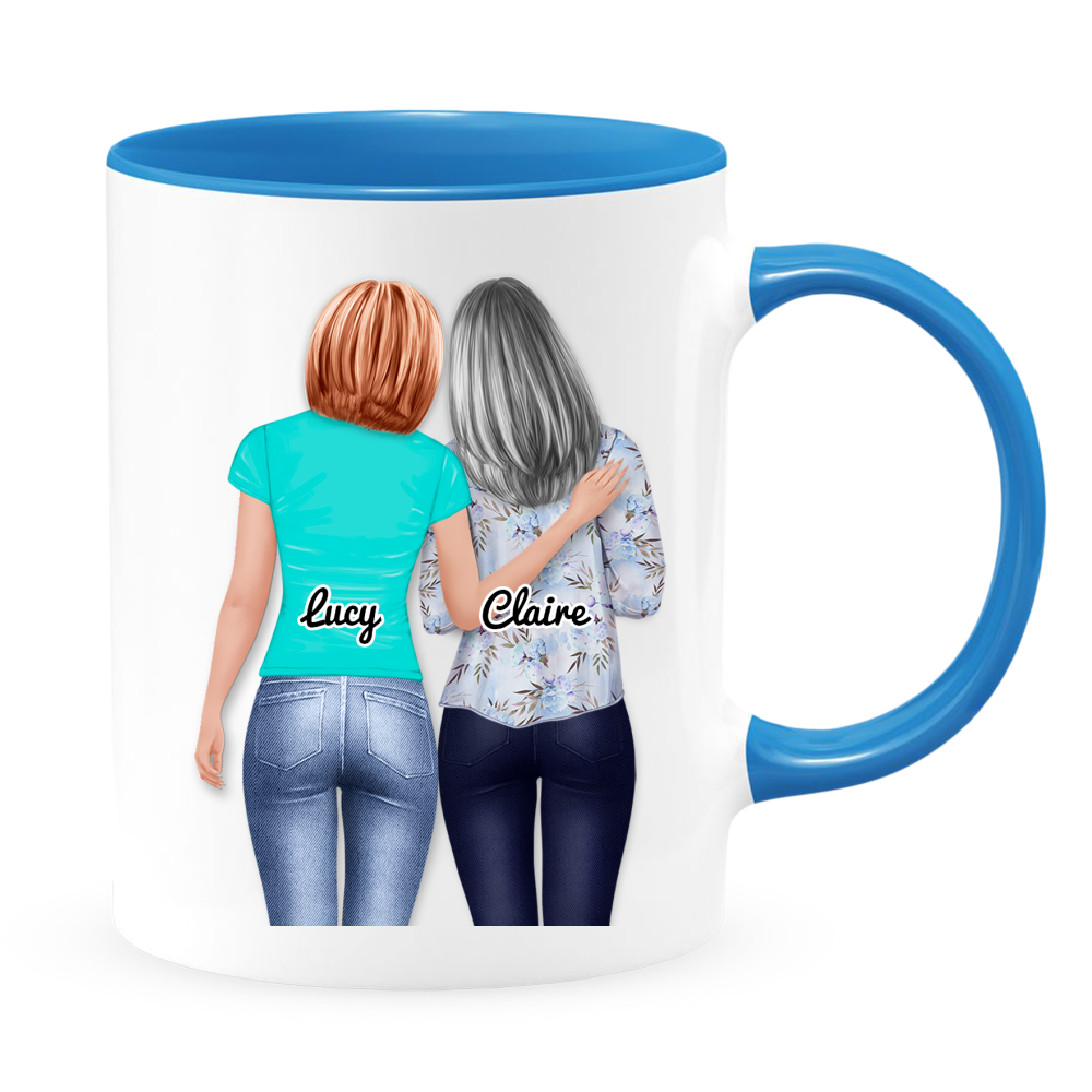 Mom Heart Phrases - White Coffee Mug With Colored Inside & Handle