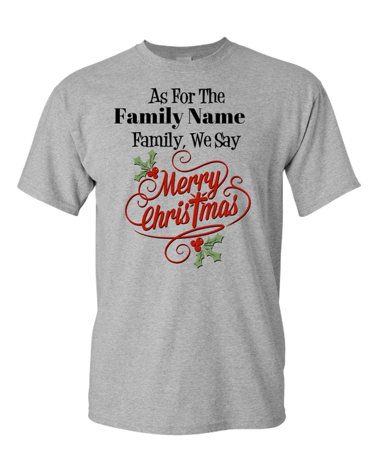 Family Holiday Front and Back Personalized Adult Unisex T-Shirt