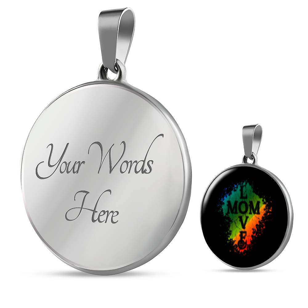 Mom Love Necklace Round - Light