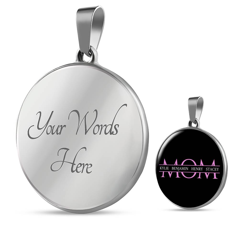 Mom Necklace Round - Dark