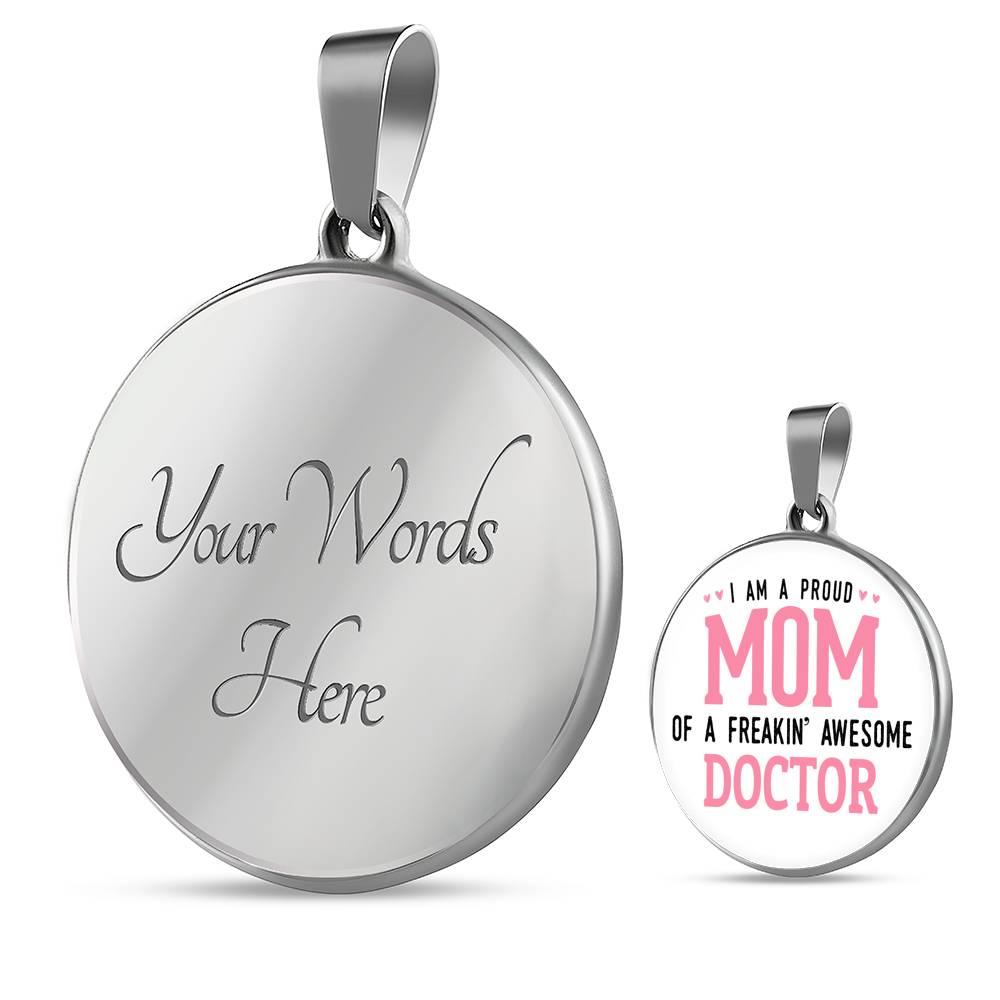 Proud Mom Necklace Round - Light