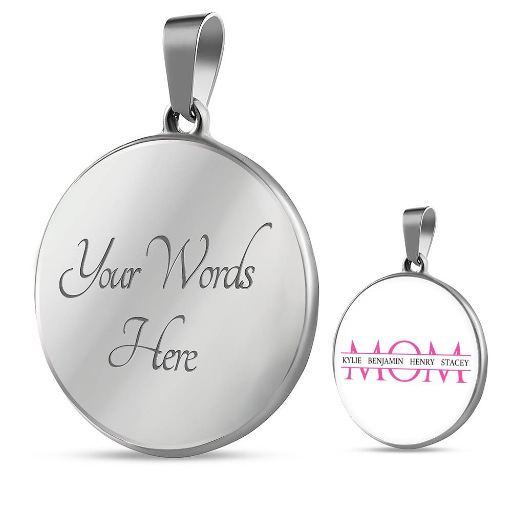 Mom Necklace Round - Light