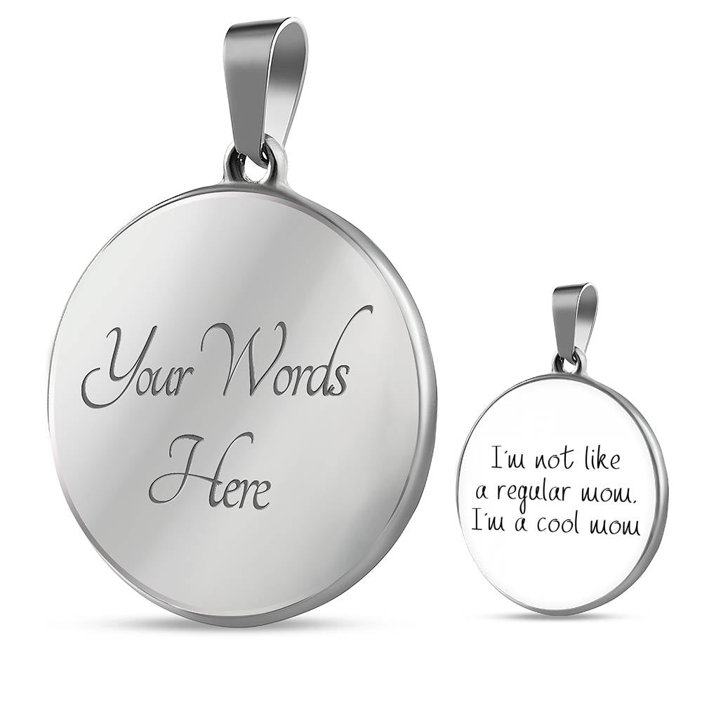 Not Like A Regular Mom - Gold/Silver Round Necklace - White