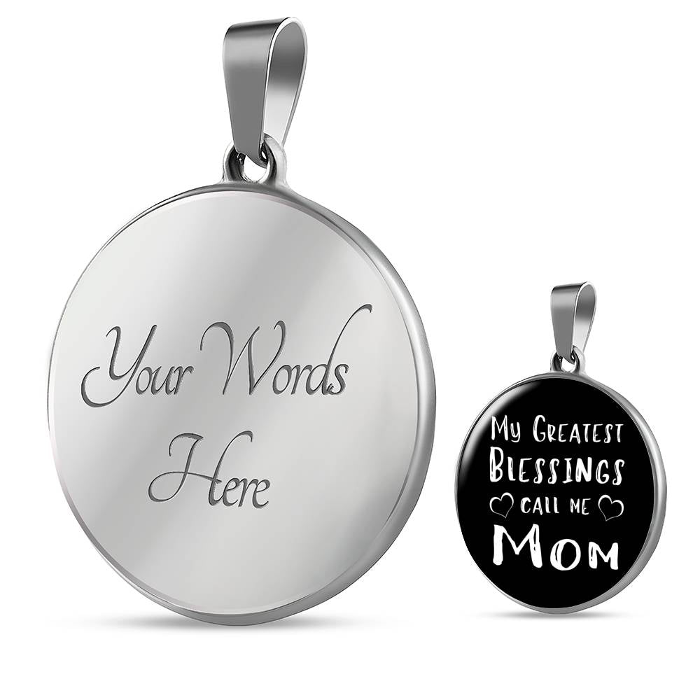 My Greatest Blessings - Gold/Silver Round Necklace - Black