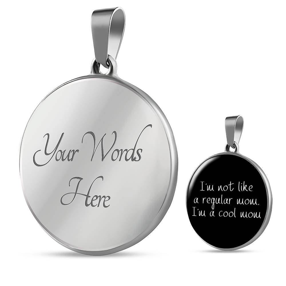 Not Like A Regular Mom - Gold/Silver Round Necklace - Black