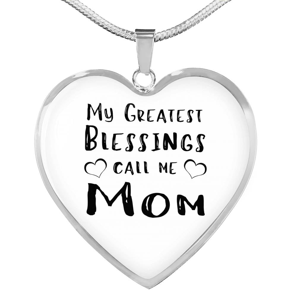 My Greatest Blessings - Gold/Silver Heart Necklace - White