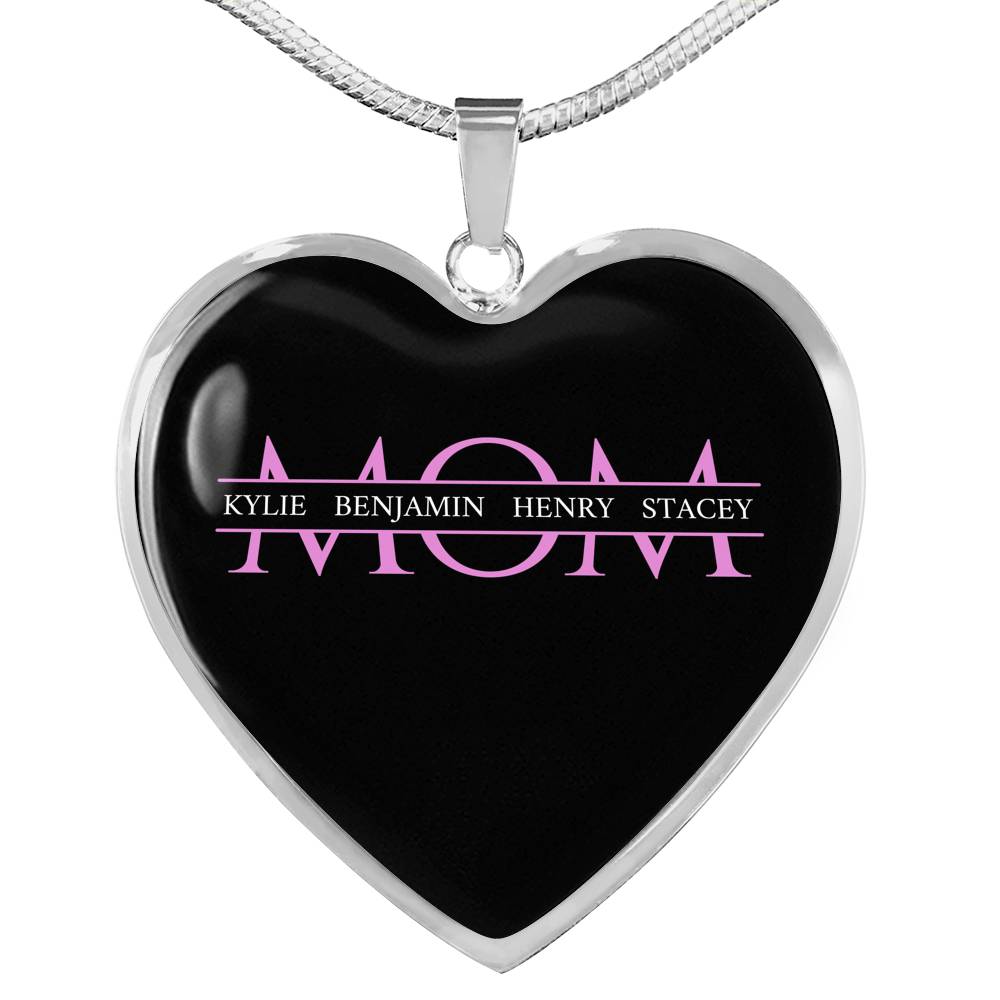 Mom Necklace Heart - Dark