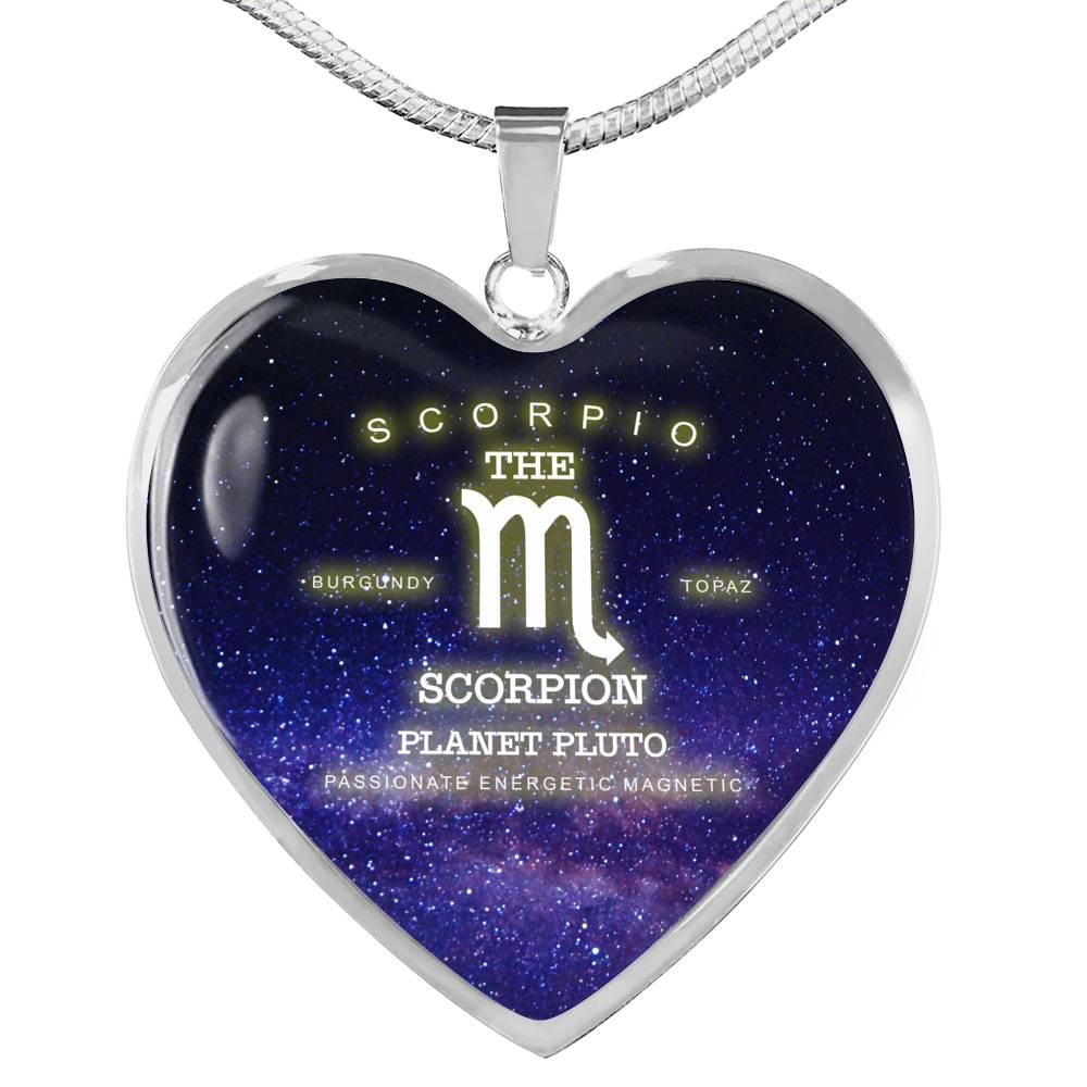 Scorpio Gold/Silver Zodiac Heart Necklace