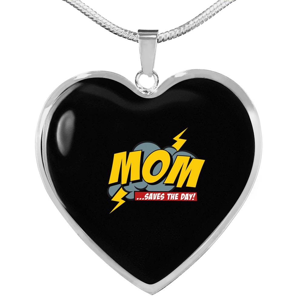 Mom Saves The Day Necklace Heart - Light