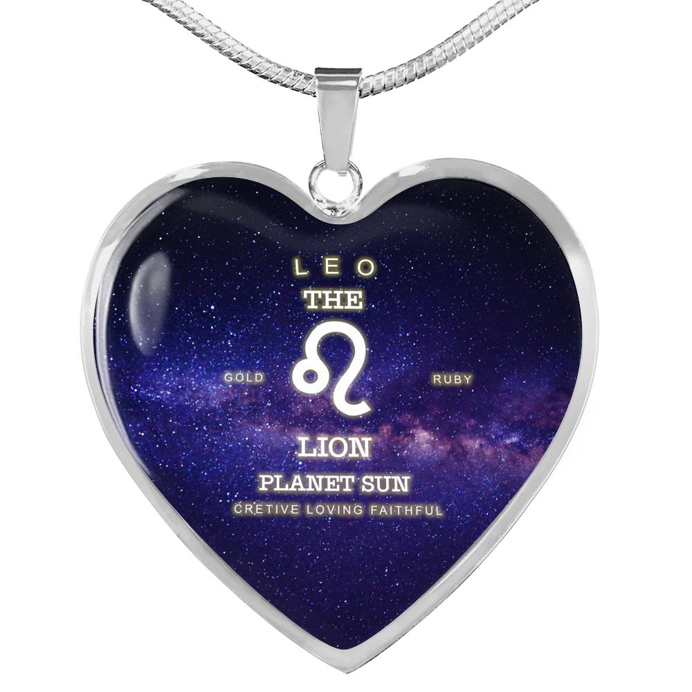Leo Gold/Silver Zodiac Heart Necklace