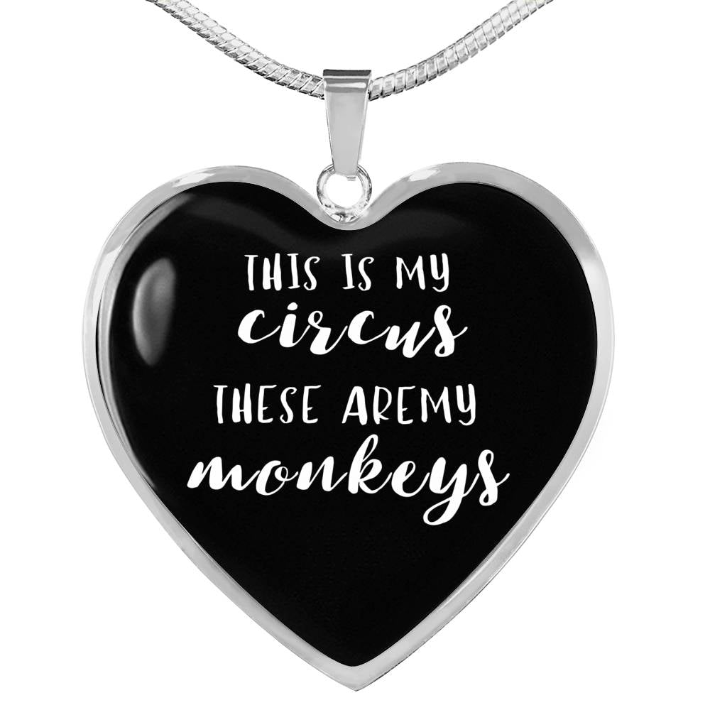 This Is My Circus - Gold/Silver Heart Necklace - Black