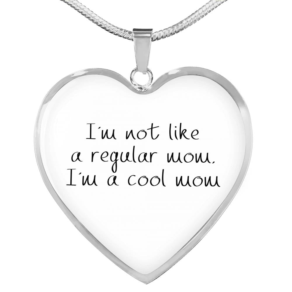 Not Like A Regular Mom - Gold/Silver Heart Necklace - White