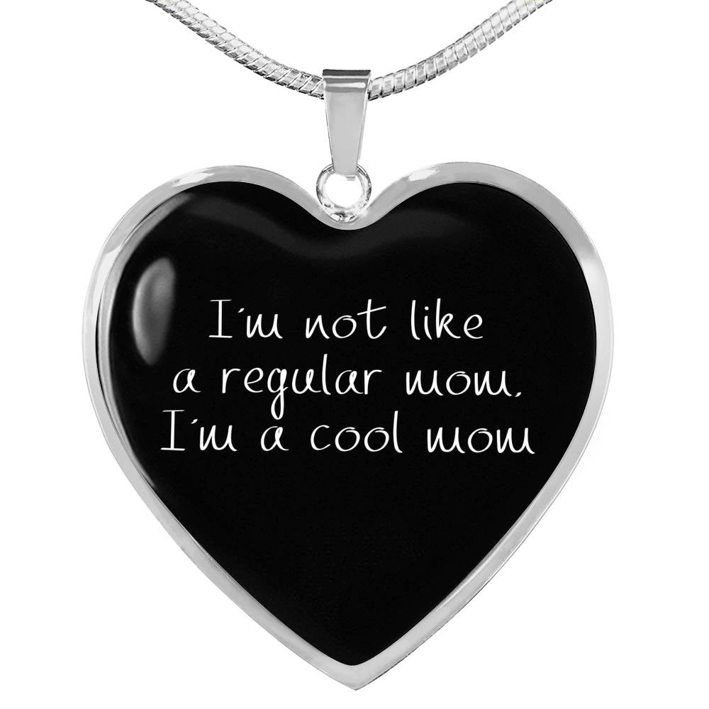 Not Like A Regular Mom - Gold/Silver Heart Necklace - Black