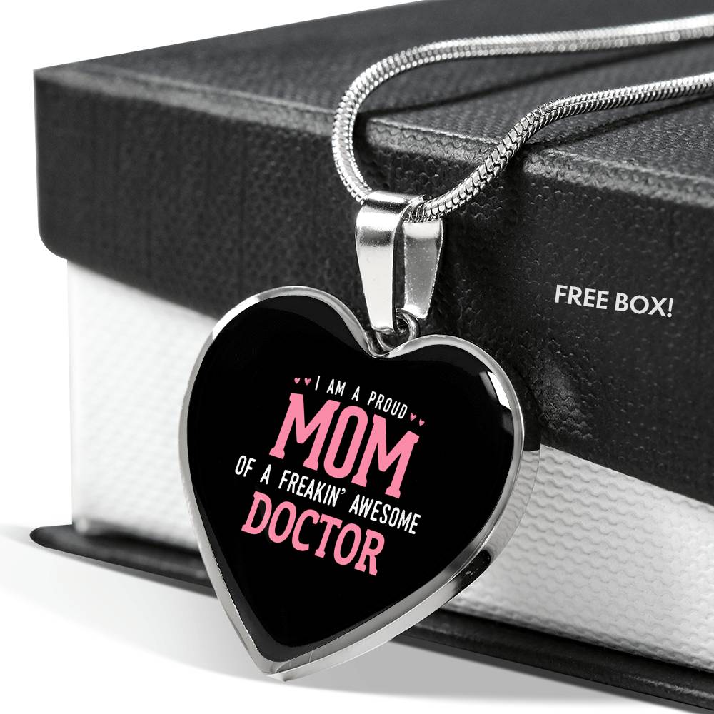 Proud Mom Necklace Heart - Dark