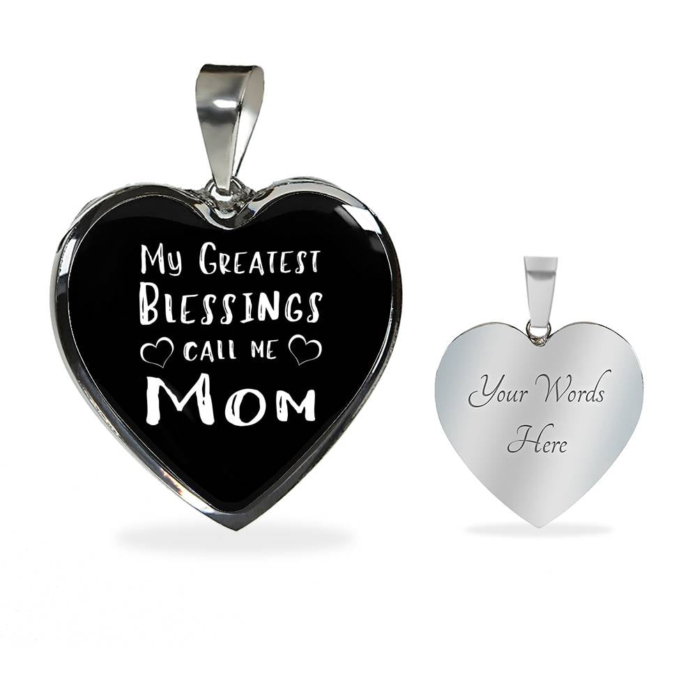 My Greatest Blessings - Gold/Silver Heart Necklace - Black