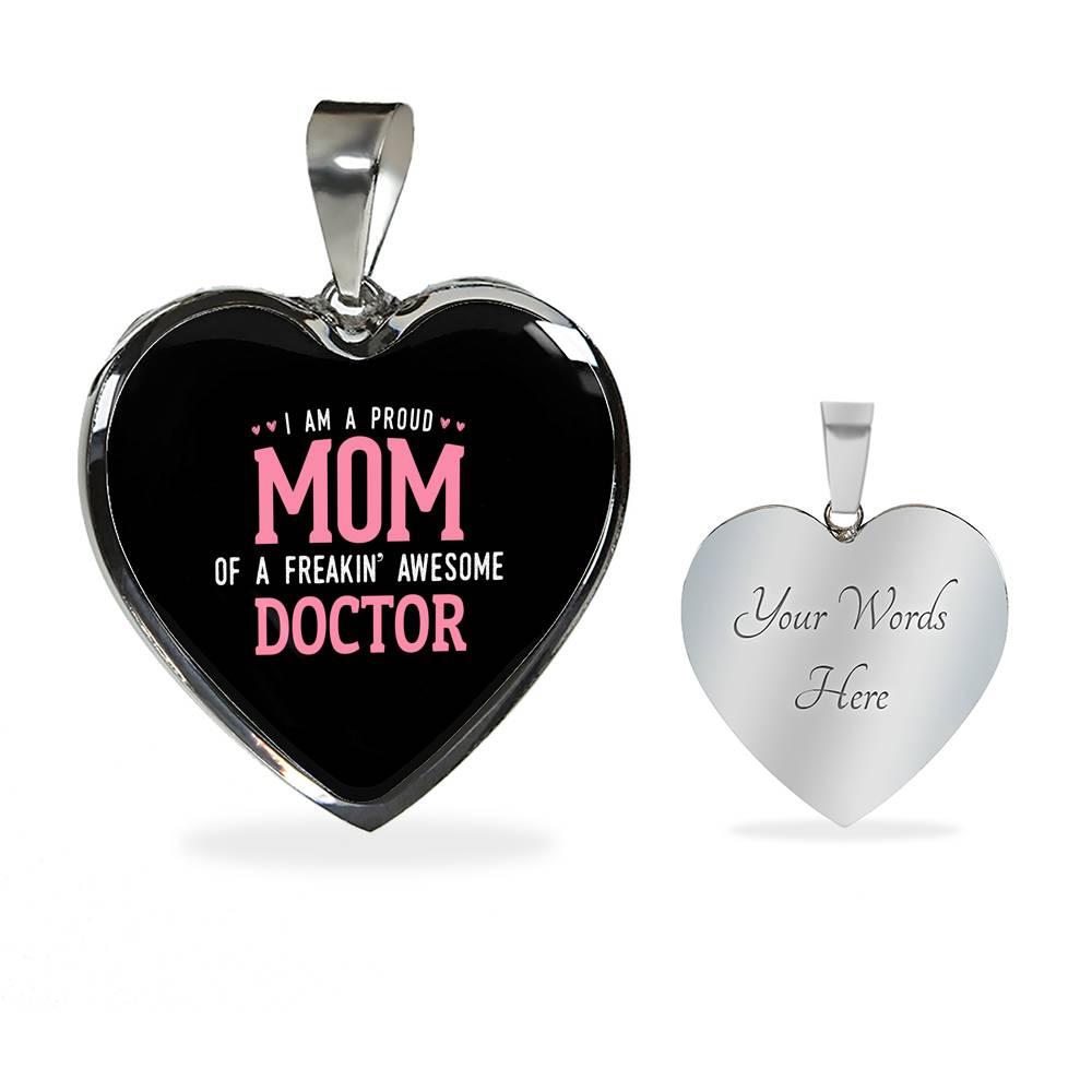 Proud Mom Necklace Heart - Dark