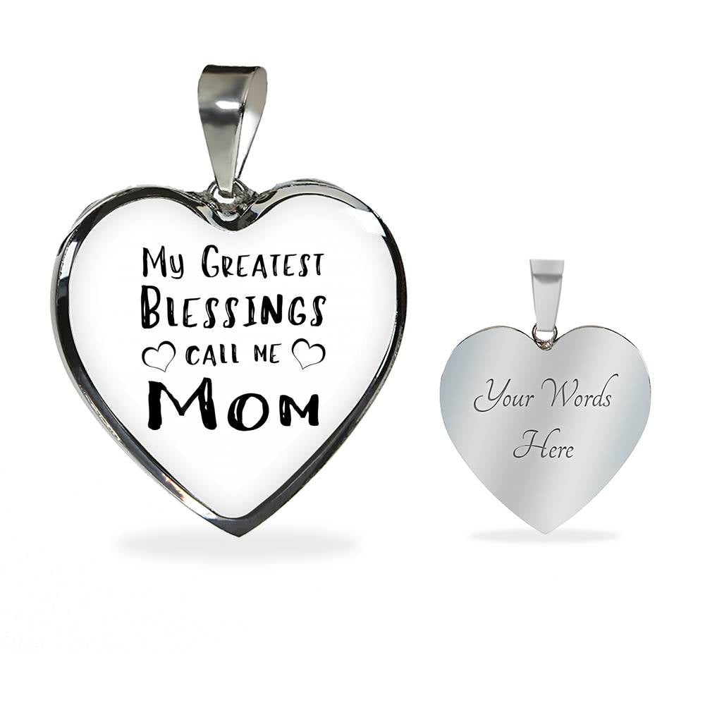 My Greatest Blessings - Gold/Silver Heart Necklace - White