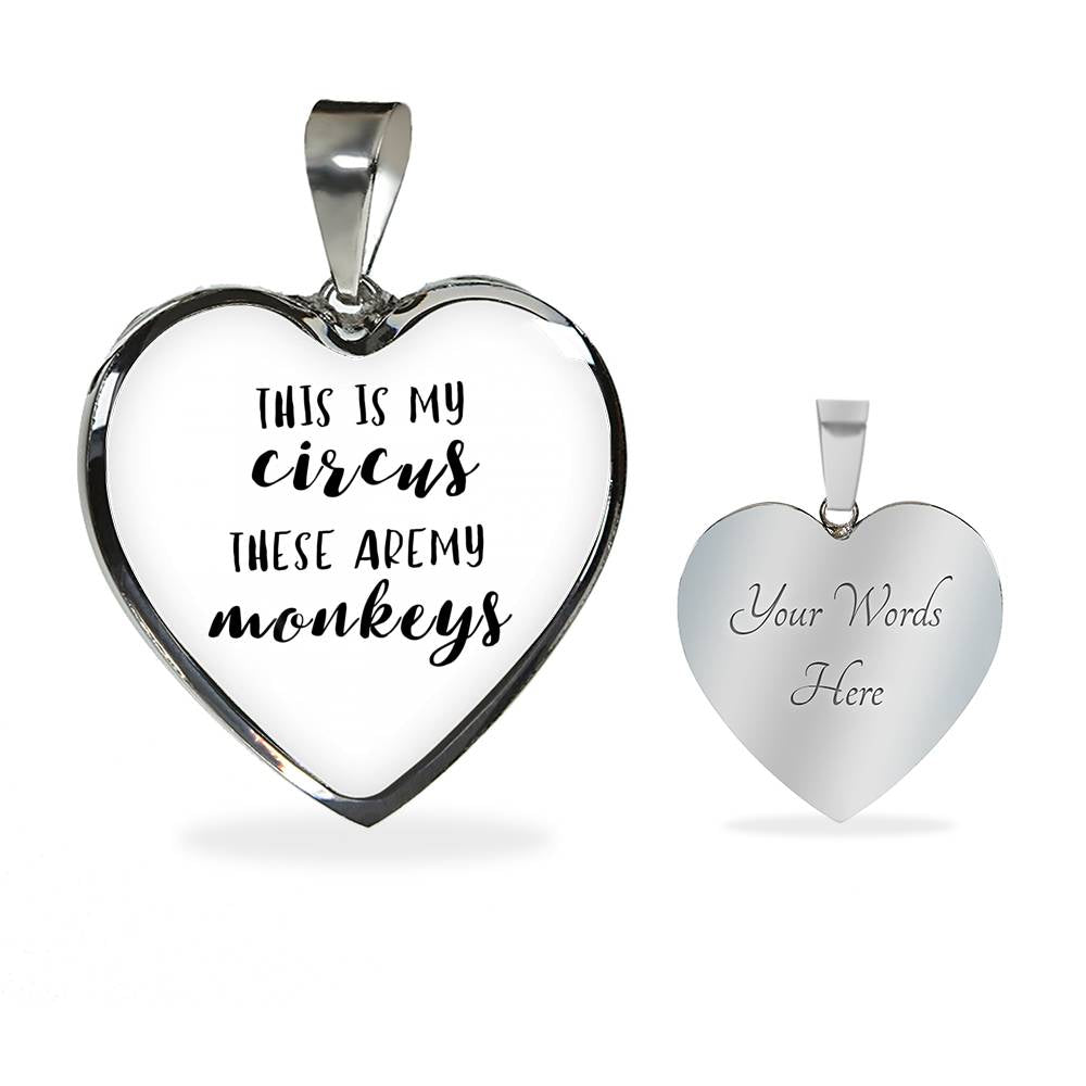 This Is My Circus - Gold/Silver Heart Necklace - White