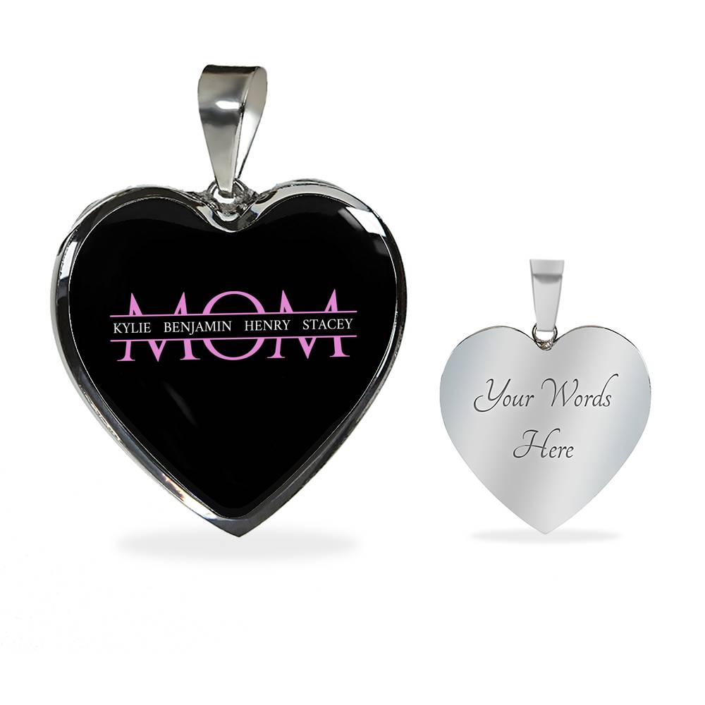 Mom Necklace Heart - Dark