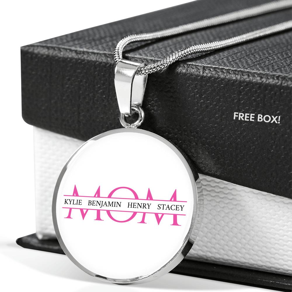 Mom Necklace Round - Light