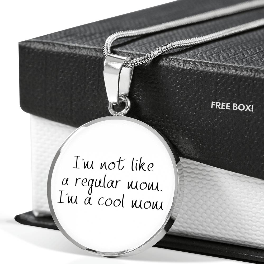 Not Like A Regular Mom - Gold/Silver Round Necklace - White