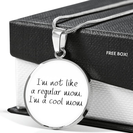 Not Like A Regular Mom - Gold/Silver Round Necklace - White