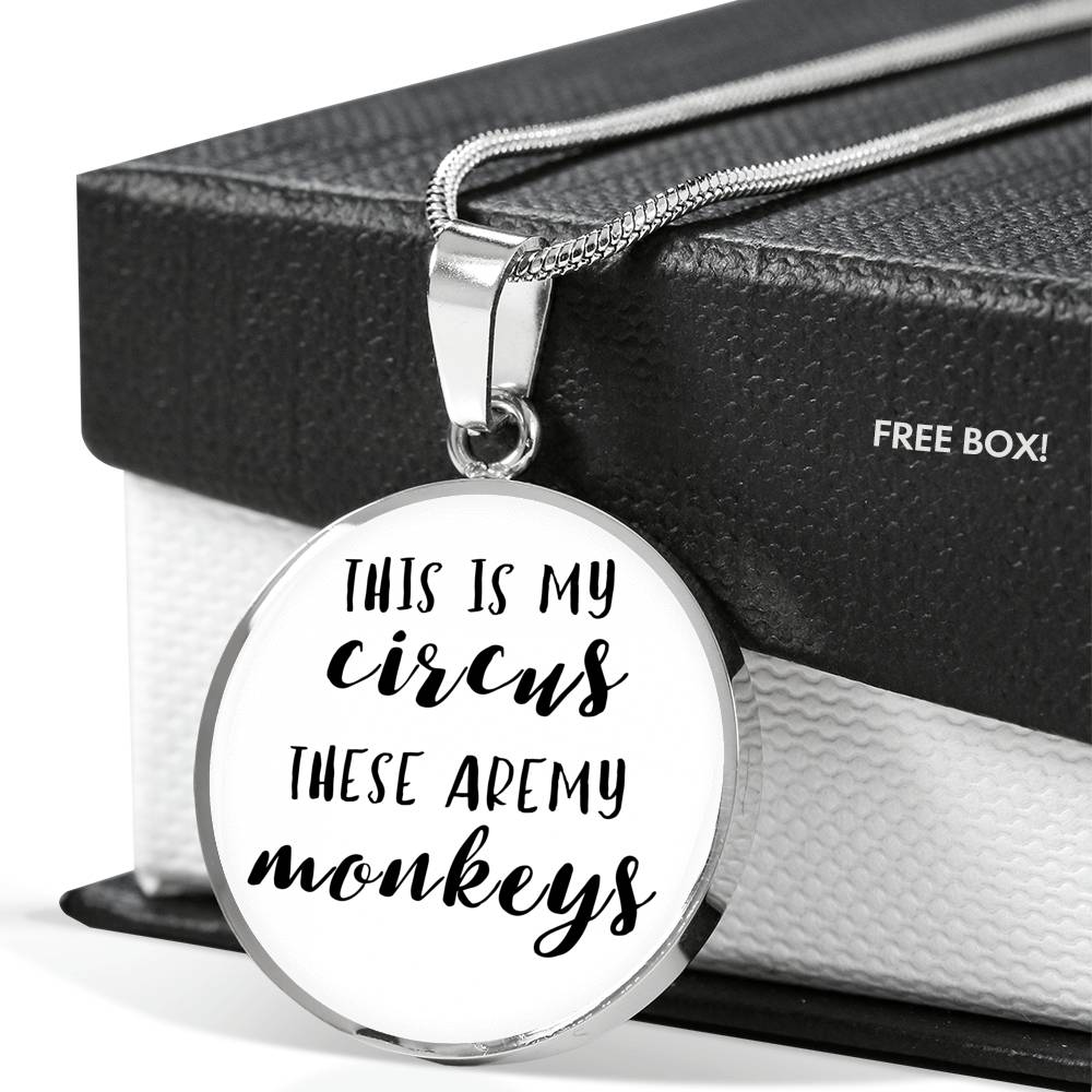 This Is My Circus - Gold/Silver Round Necklace - White