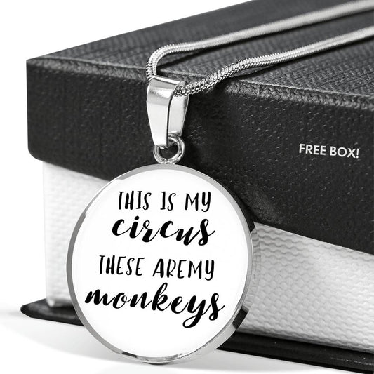 This Is My Circus - Gold/Silver Round Necklace - White