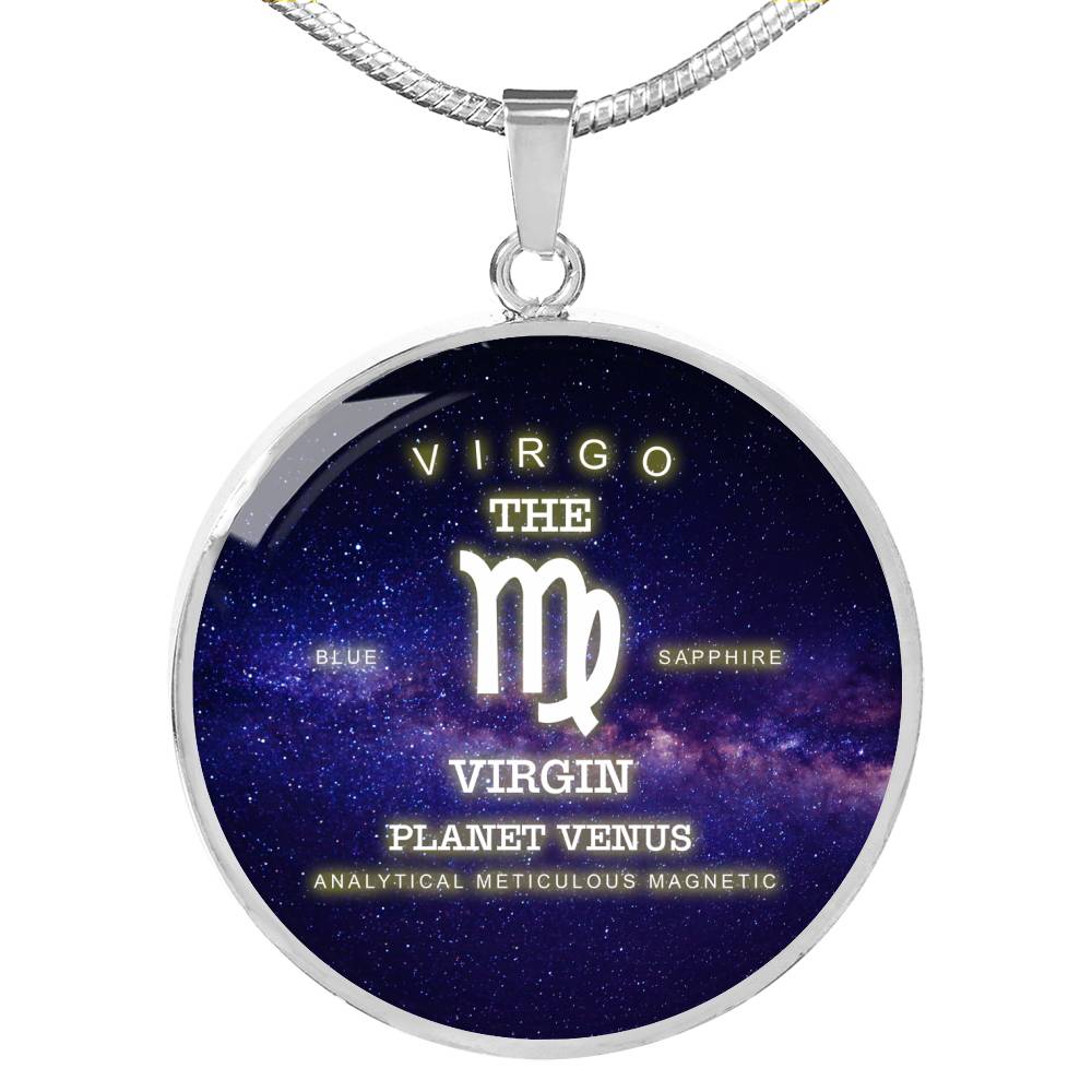Virgo Gold/Silver Zodiac Round Necklace