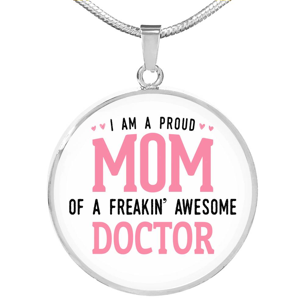 Proud Mom Necklace Round - Light