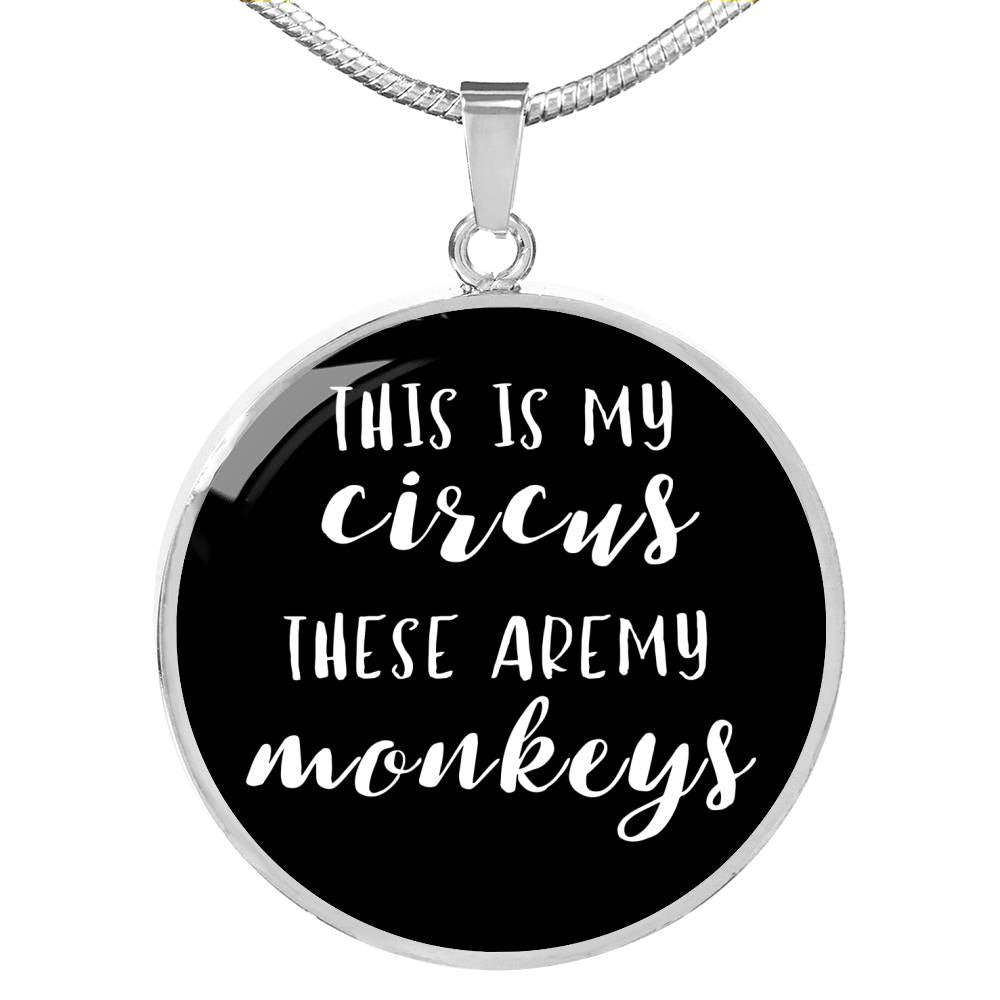 This Is My Circus - Gold/Silver Round Necklace - Black