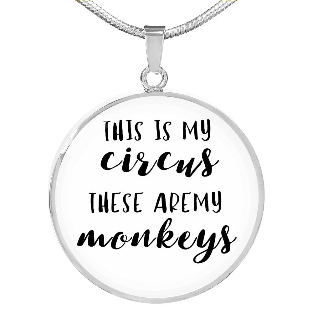This Is My Circus - Gold/Silver Round Necklace - White