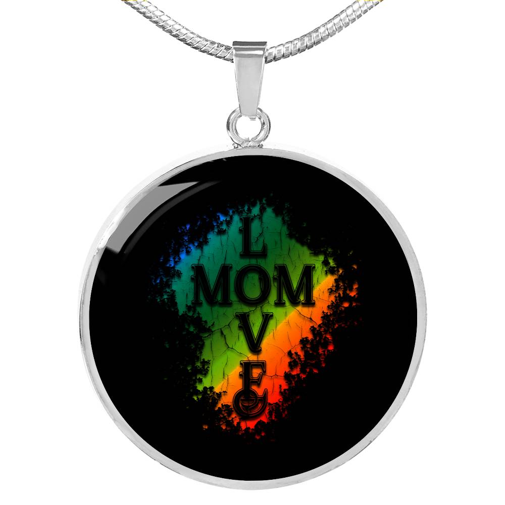 Mom Love Necklace Round - Light
