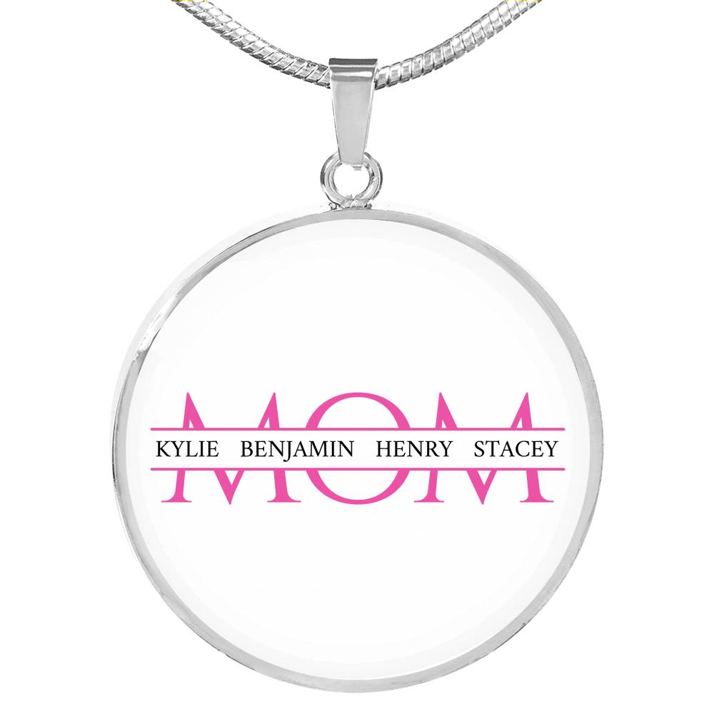 Mom Necklace Round - Light