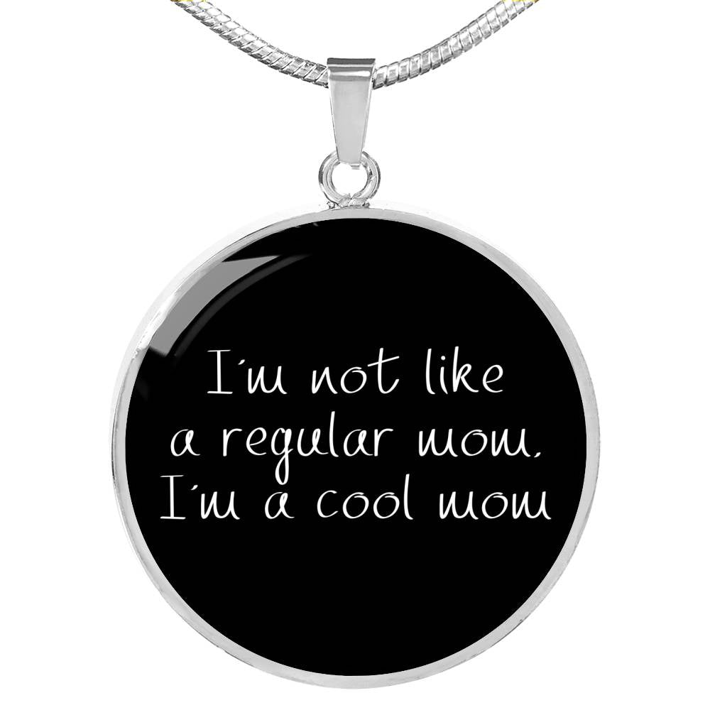 Not Like A Regular Mom - Gold/Silver Round Necklace - Black