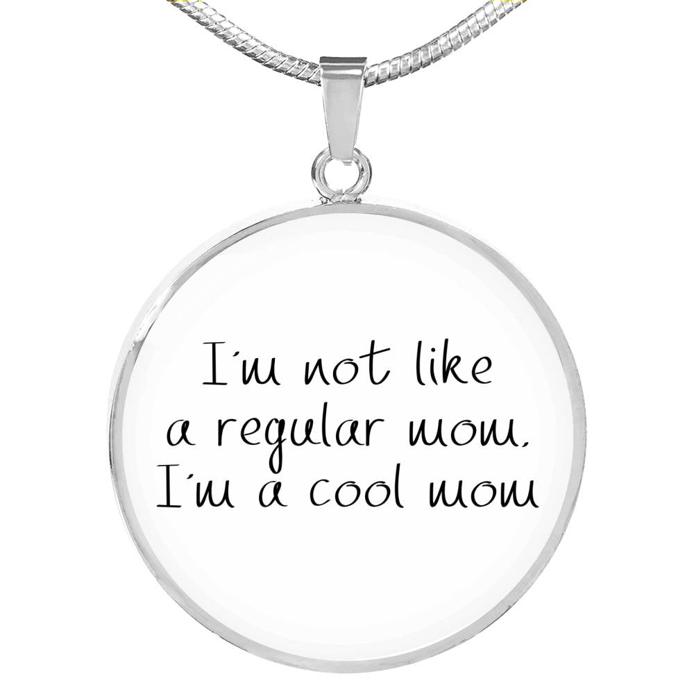 Not Like A Regular Mom - Gold/Silver Round Necklace - White