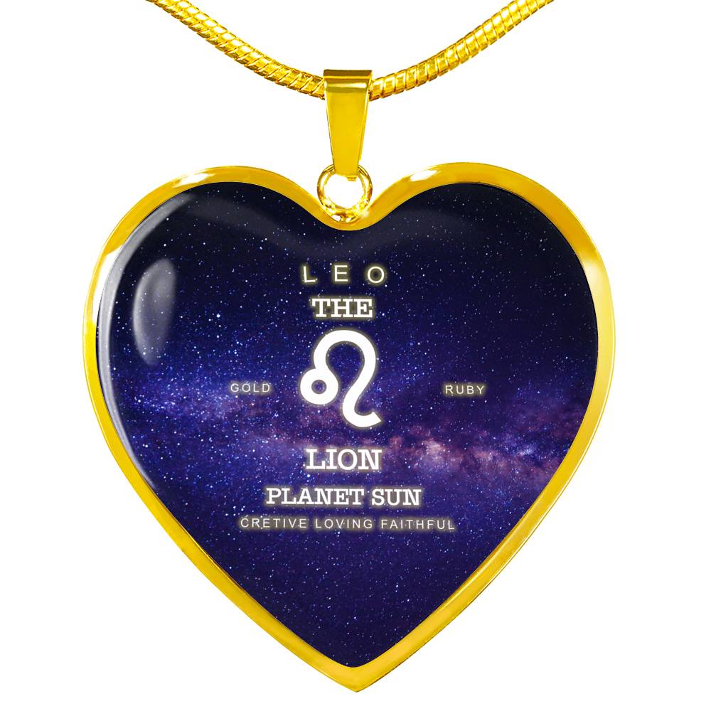 Leo Gold/Silver Zodiac Heart Necklace