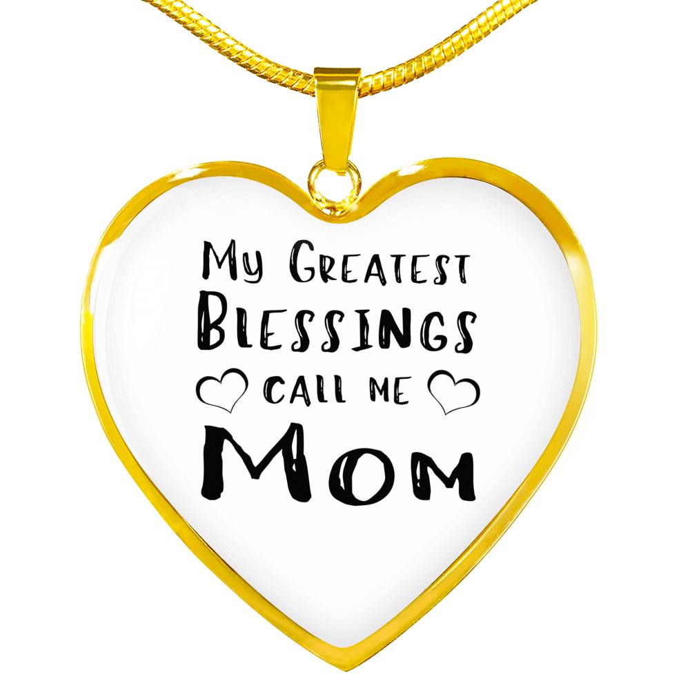 My Greatest Blessings - Gold/Silver Heart Necklace - White