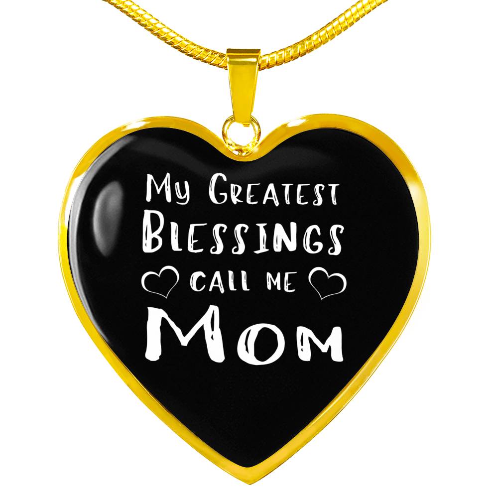 My Greatest Blessings - Gold/Silver Heart Necklace - Black