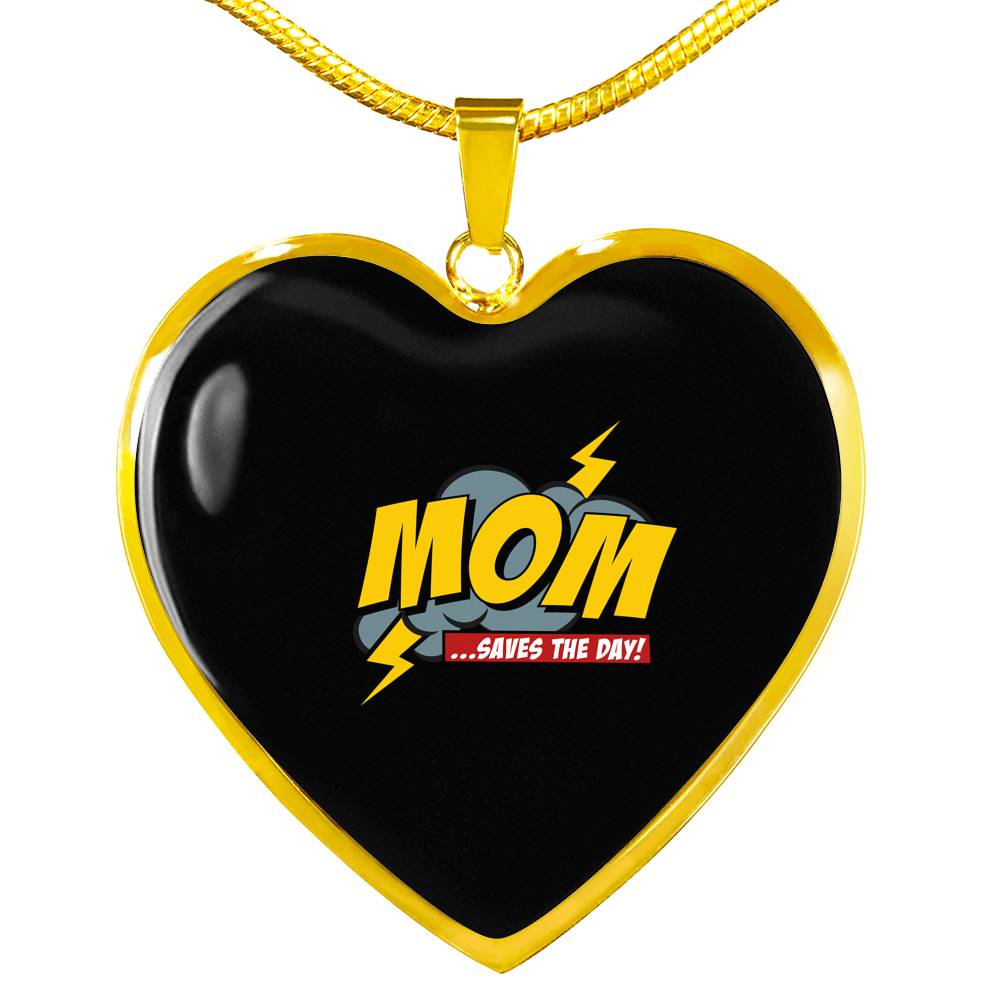 Mom Saves The Day Necklace Heart - Light