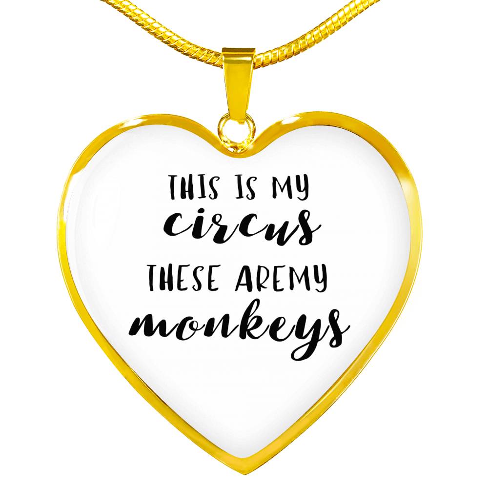 This Is My Circus - Gold/Silver Heart Necklace - White