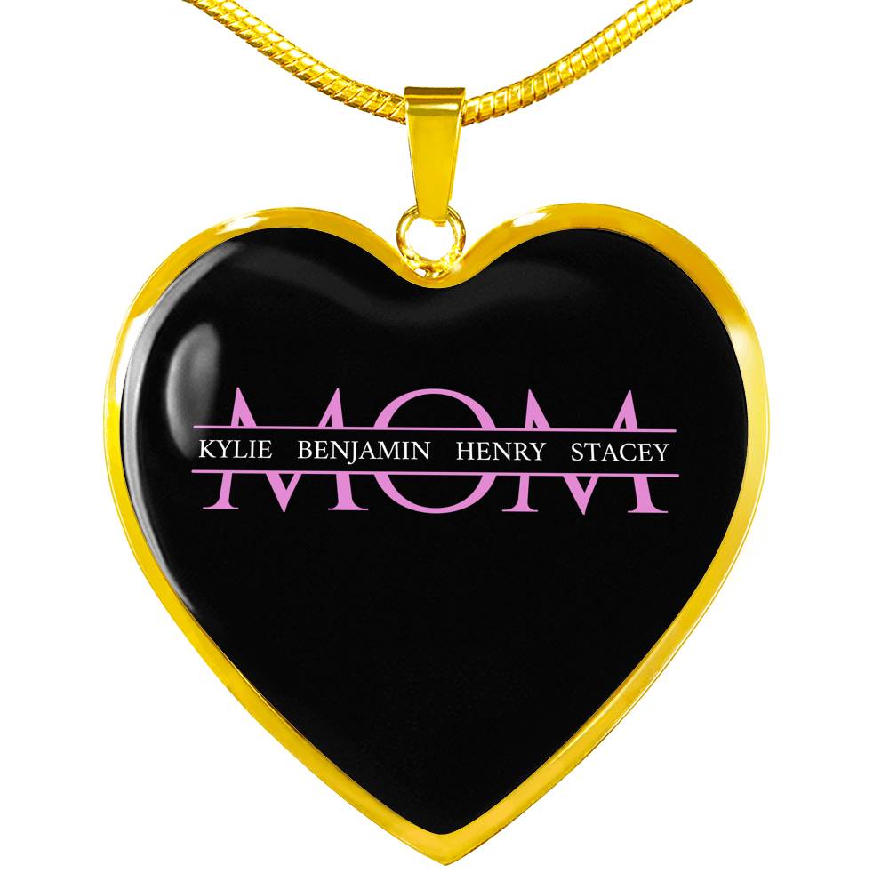 Mom Necklace Heart - Dark