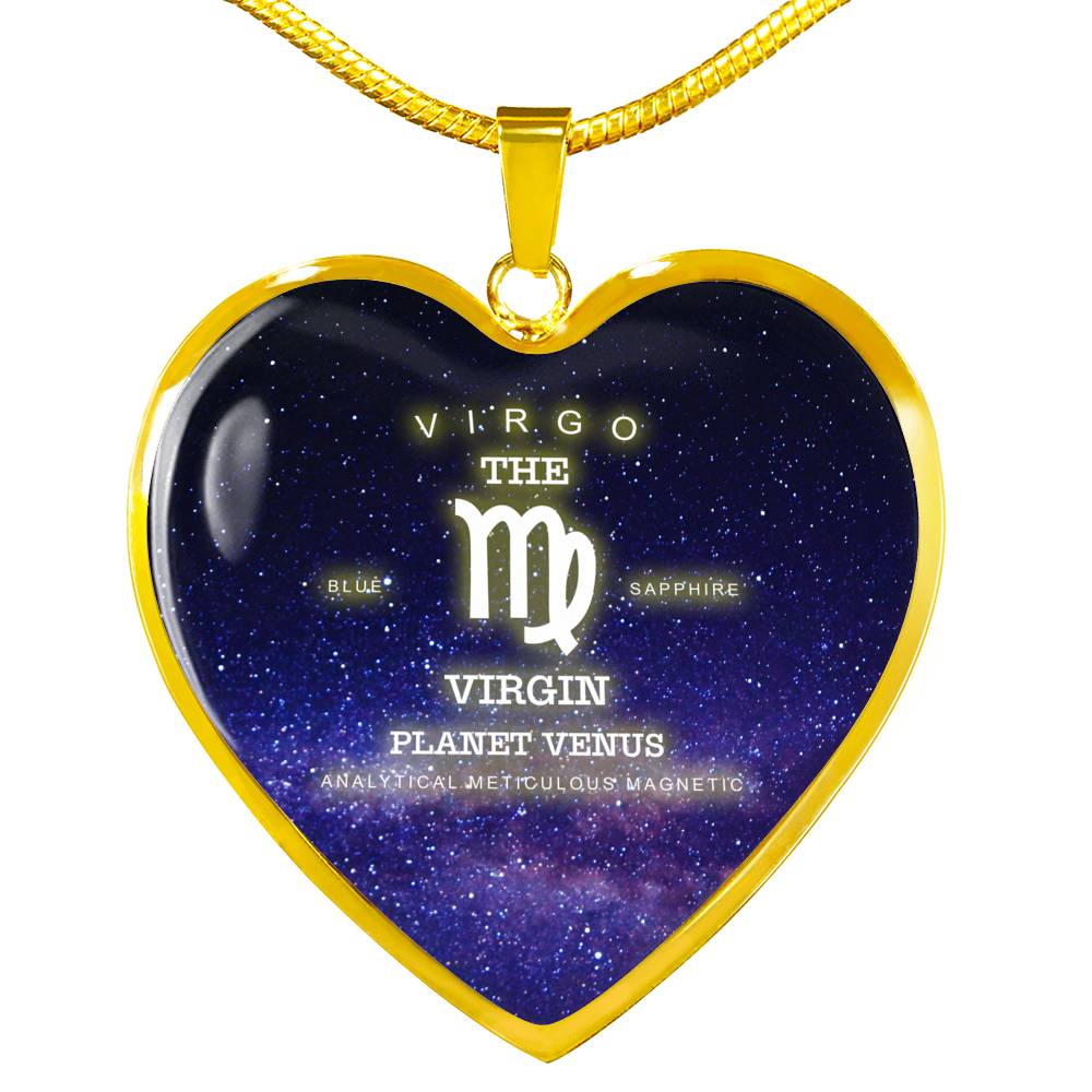 Virgo Gold/Silver Zodiac Heart Necklace
