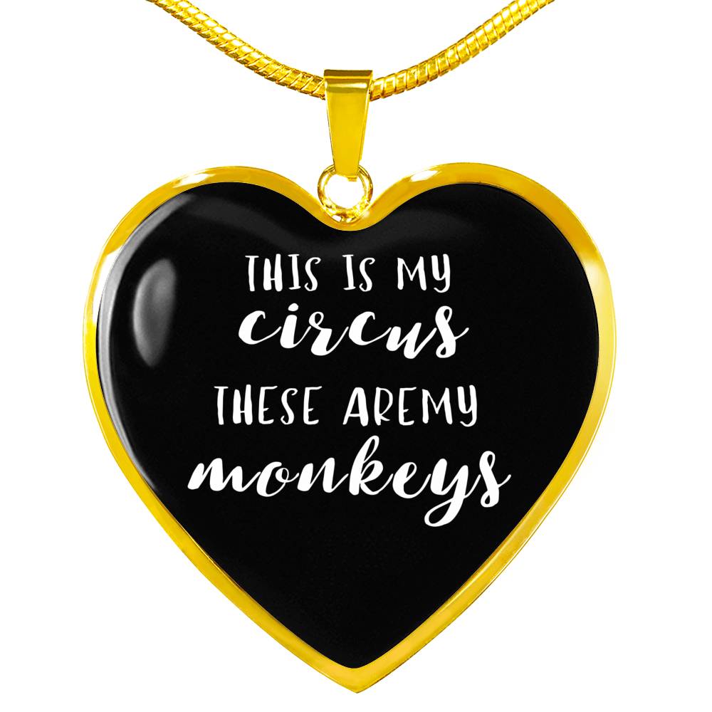 This Is My Circus - Gold/Silver Heart Necklace - Black
