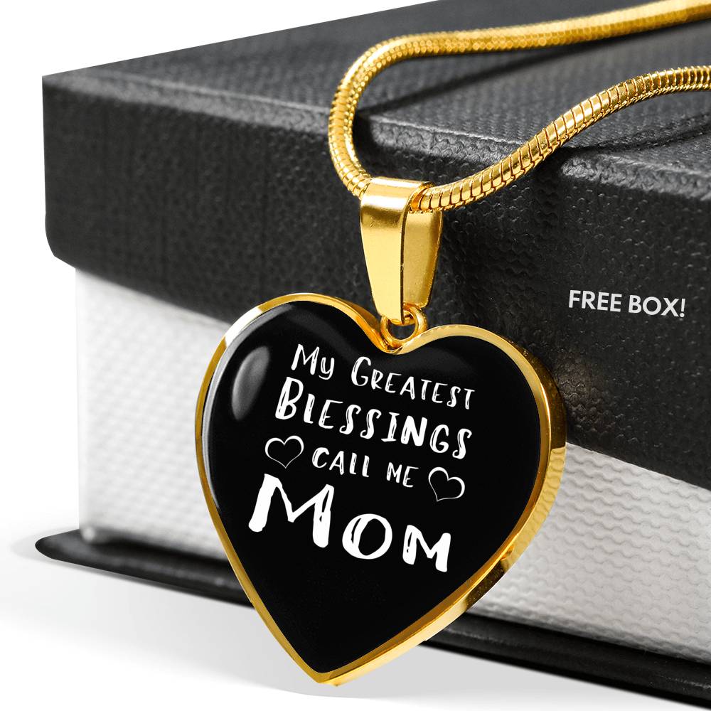 My Greatest Blessings - Gold/Silver Heart Necklace - Black
