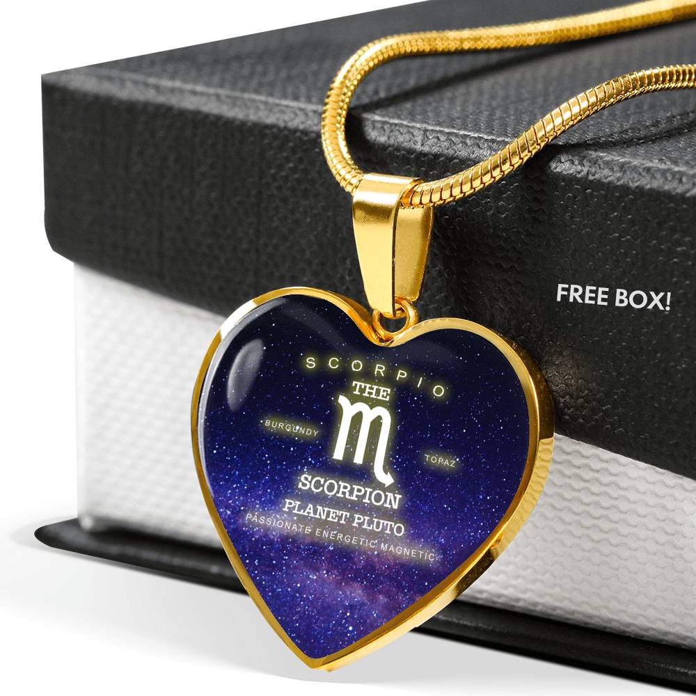 Scorpio Gold/Silver Zodiac Heart Necklace