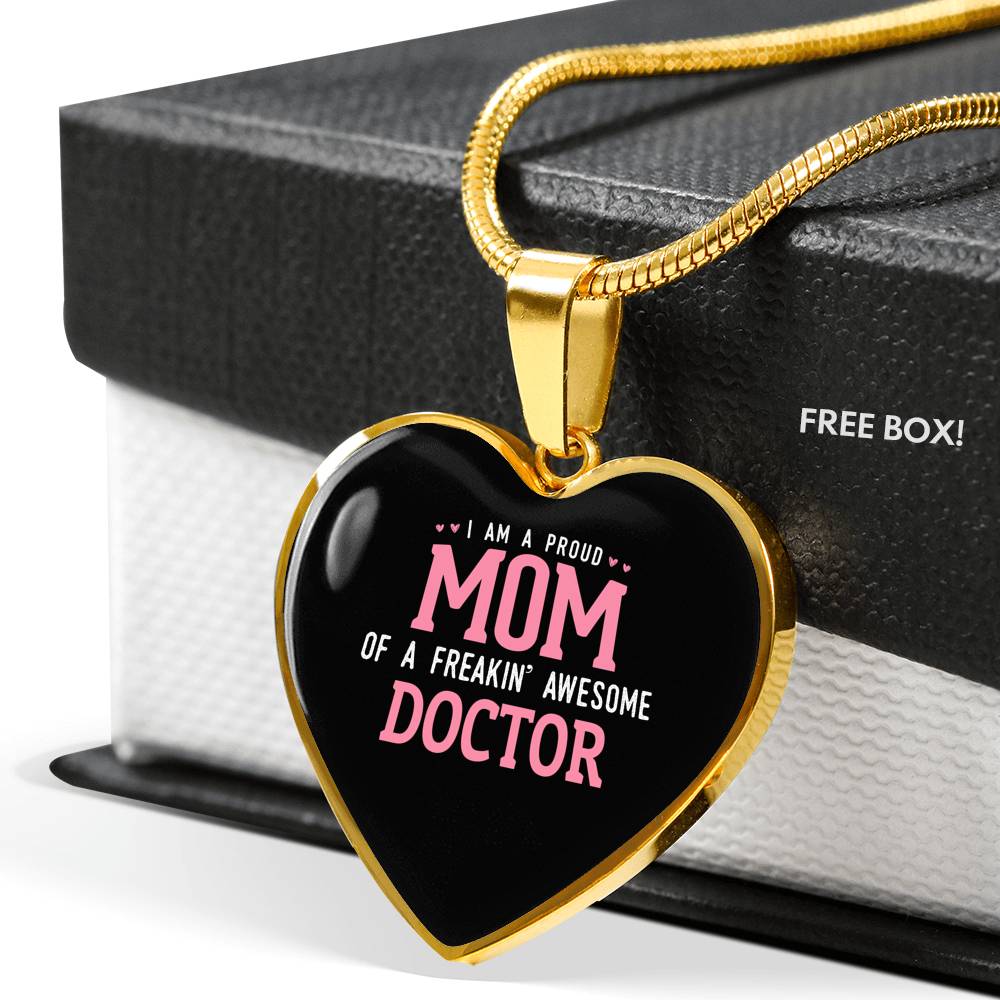 Proud Mom Necklace Heart - Dark