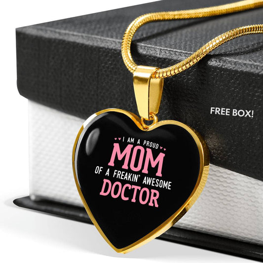 Proud Mom Necklace Heart - Dark